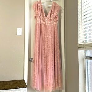 Blush pink size 22 tulle and lace dress